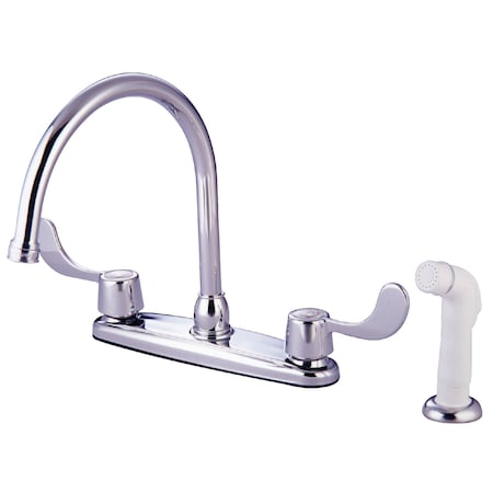 Kingston Brass 8" Centerset Kitchen Faucet, Polished Chrome KB782